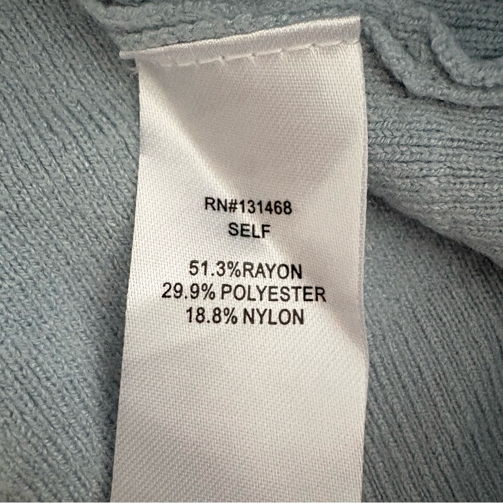 VICI Size Small Light Blue Mock Neck Sweater | Soft Knit Pullover | Minimalist - Picture 7 of 8